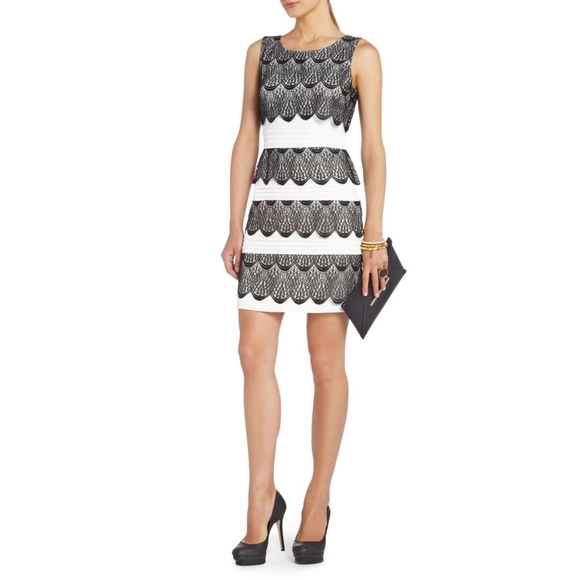 BCBGMaxAzria black and white lace dress - Picture 1 of 8